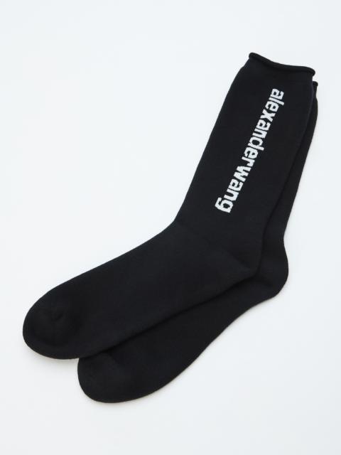 Logo Sock in Cotton Terry