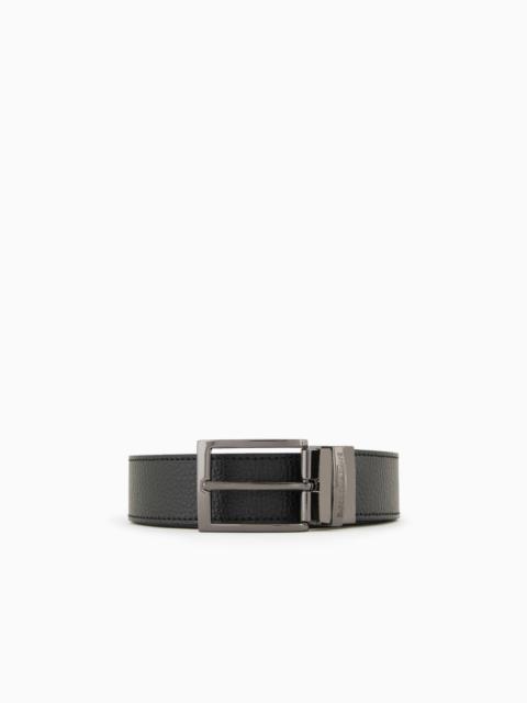 Palmellato-leather printed reversible belt