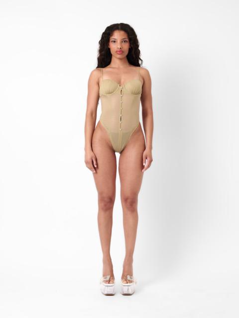 VIXXEN BODYSUIT TAUPE