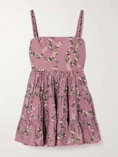 Lima Wisteria Tiered Floral-print Cotton Mini Dress