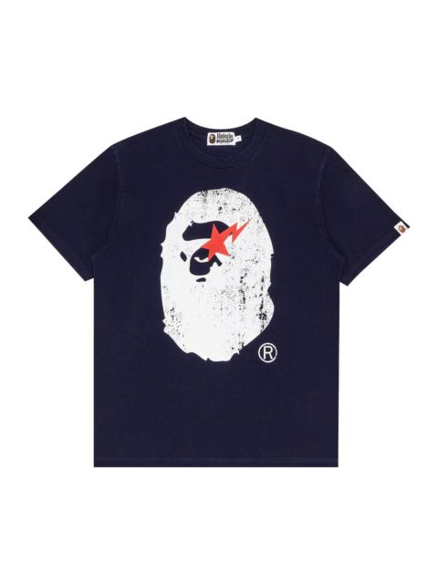 BAPE Ape Head Indigo Tee 'Light Indigo'
