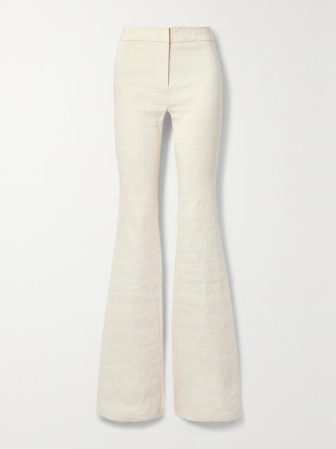 The Fae Crinkled Linen-blend Flared Pants