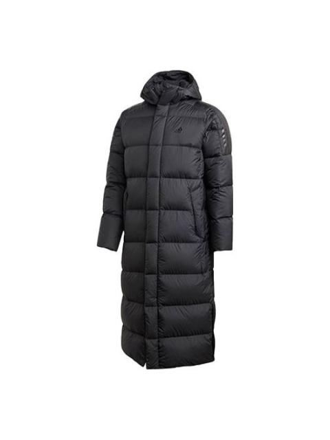 adidas Windproof Stay Warm hooded mid-length Down Jacket Black GE9995
