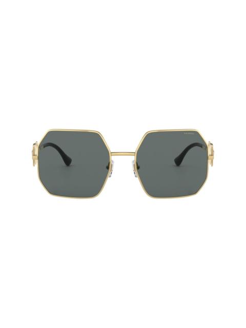 Medusa-plaque geometric-frame sunglasses