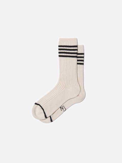 Women Tennis Socks Stripe Offwhite/Black