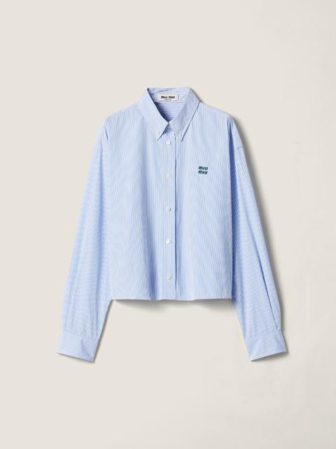 Micro pinstripe poplin shirt