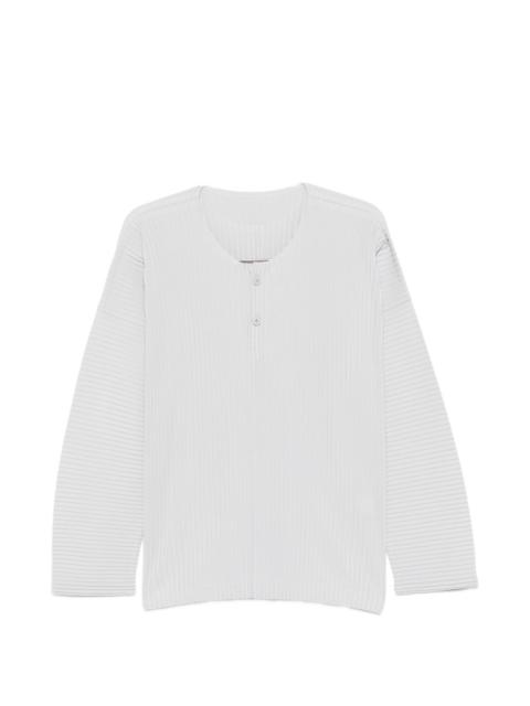 February pleated button T-shirt