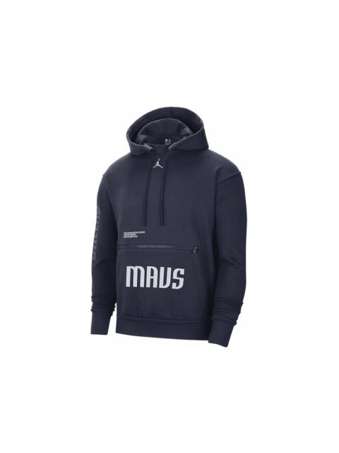 Jordan NBA Dallas Mavericks Courtside Statement Edition Loose Fit Hoodie Dark Blue