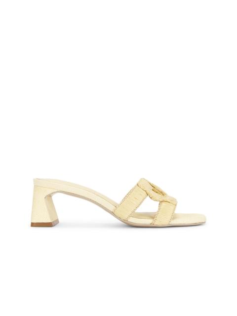 Monogram Raffia Block Heel