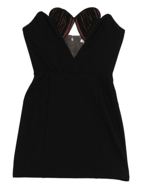 cut-out strapless mini dress