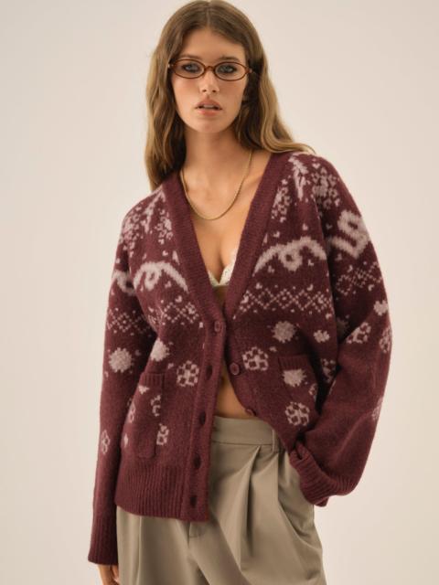Arabella Intarsia Chunky Cardigan