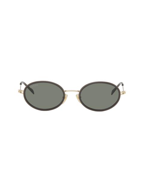 Gray & Gold GG Logo Tiny Sunglasses