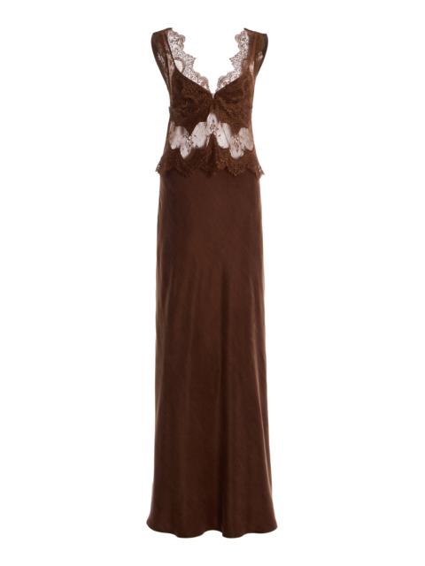 Visions Lace Maxi Dress brown