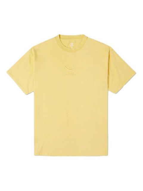 Men's Converse Embroidered Sports Round Neck Short Sleeve Yellow 10020930-A06