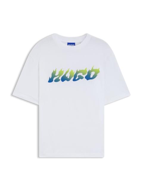 COTTON-JERSEY TOP WITH MIXED-PRINT ARTWORK