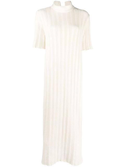 short-sleeve ribbed-knit dress