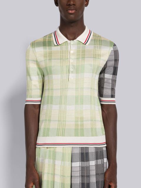FUN-MIX COTTON SILK MADRAS SHORT SLEEVE POLO