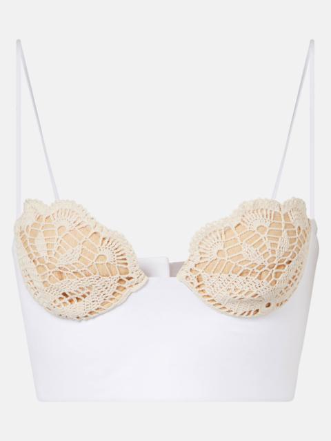 Crochet cotton bustier top