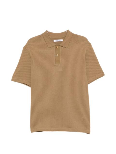 Sajase button knitted polo shirt