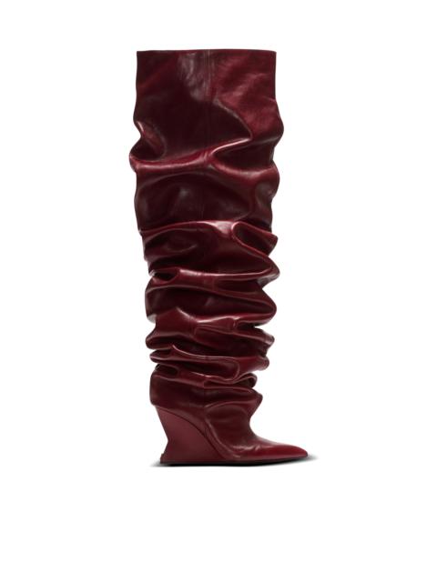 Wedge thigh-high boots