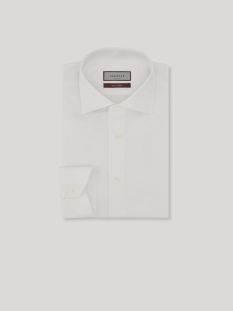 IMPECCABILE REGULAR FIT SHIRT IN WHITE COTTON