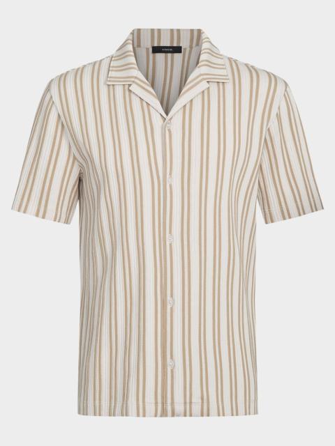 Men's Jacquard Stripe Camp Shirt