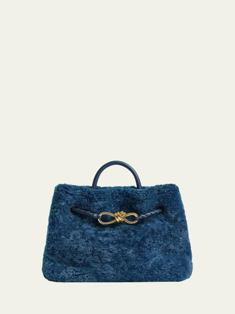Medium Shearling Top-Handle Bag