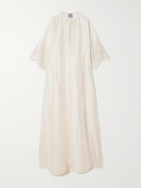 Rachel Broderie Anglaise Cotton And Silk-blend Kaftan