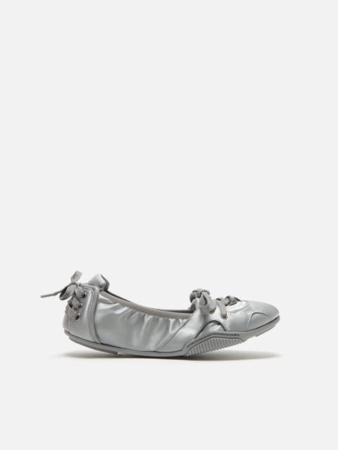 Lace-up satin shoes - Light grey