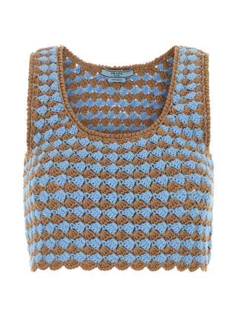 Tow-tone Crochet Crop Top