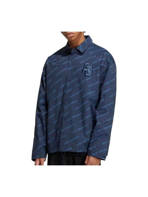 adidas Logo Monogram Jackets 'Navy' IB2749