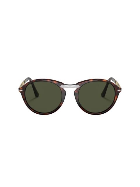 tortoiseshell-effect round-frame sunglasses