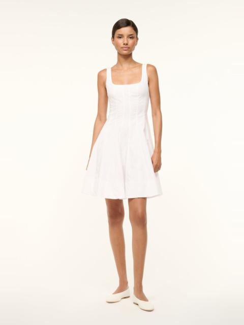 STAUD MINI WELLS DRESS WHITE