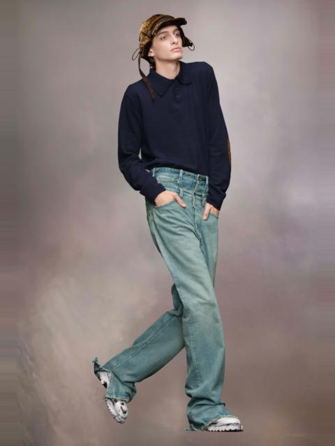 Elbow patch wool polo