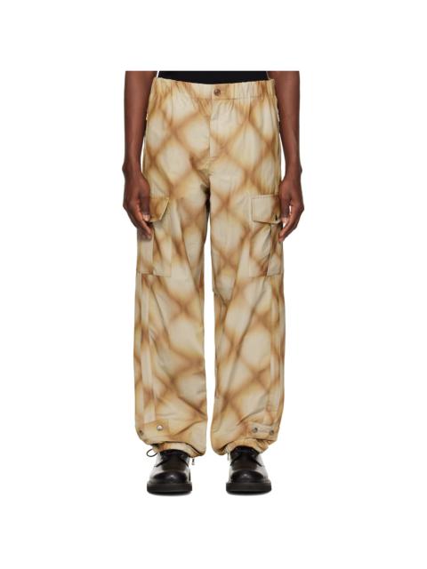 Khaki Check Cargo Pants