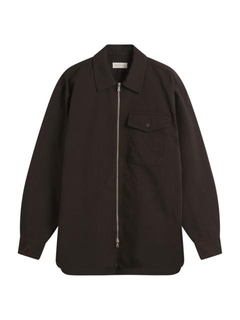 Dries Van Noten Overdyed Double Weave Cotton Shirt Jacket