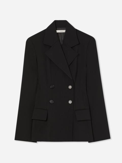 Double Breasted Fitted Blazer in Wool