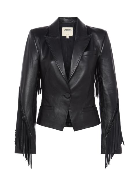 Vashti Fringed Leather Blazer