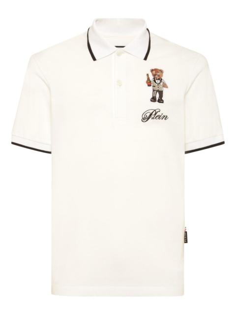 teddy bear-graphic polo shirt