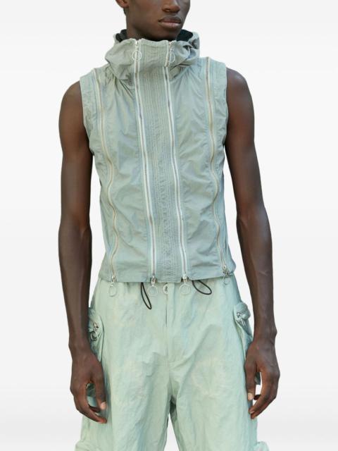 hooded zip vest
