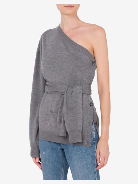 ONE-SHOULDER WOOL CARDIGAN TAILORED TWIST