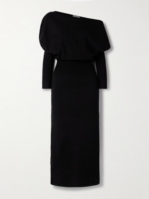 Janese Draped Wool-blend Midi Dress