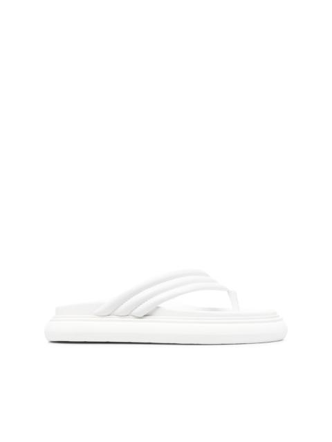 padded leather flip flops