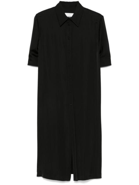 satin midi shirt dress