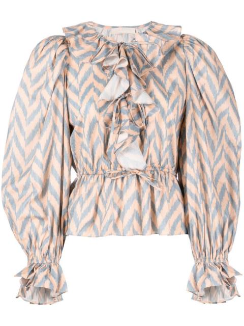 zig-zag ruffle blouse