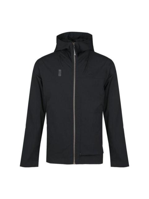 Men's adidas Wj Jkt Wb Solid Color Zipper Hooded Jacket Black DW4679