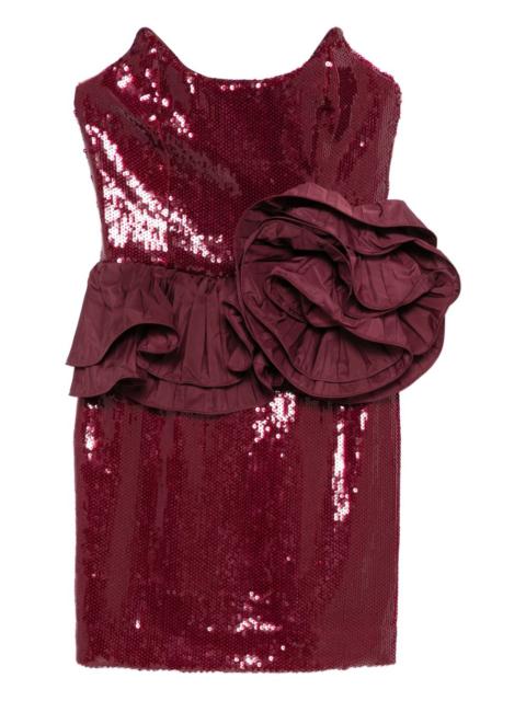 sequin flower mini dress