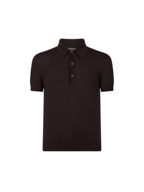 FINE GAUGE CASHMERE SILK KNIT POLO