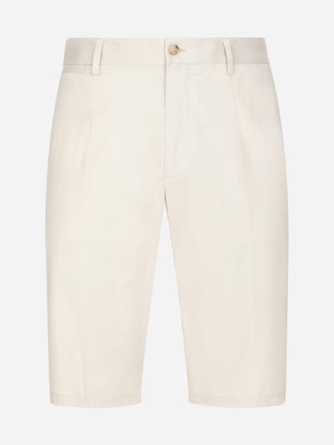 Stretch cotton shorts with DG patch