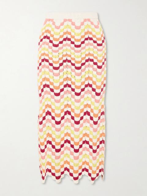 Safi Crocheted Cotton Midi Skirt